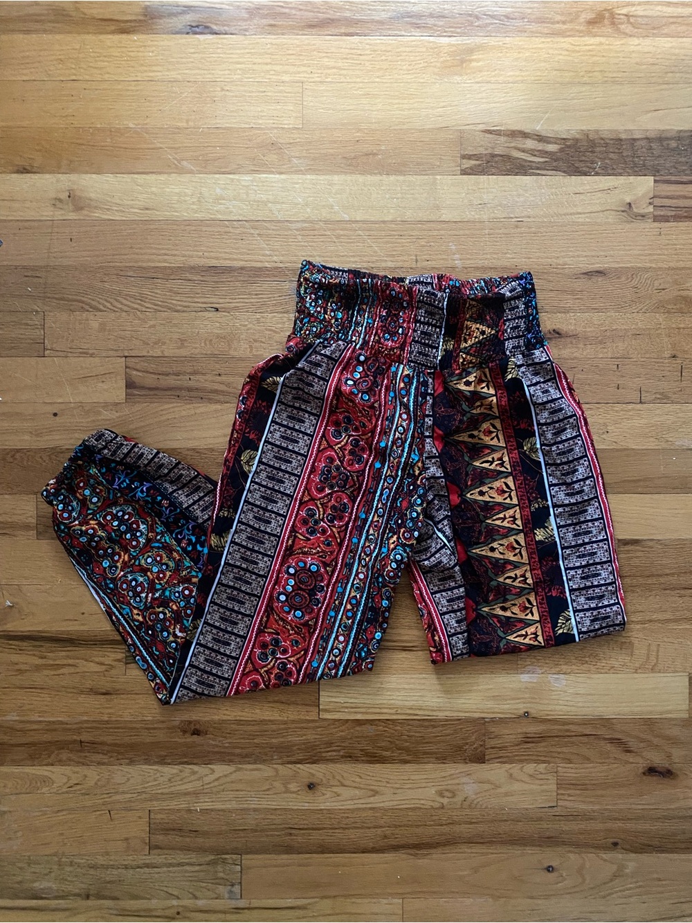SHEIN Red Multi-Patterned Boho pants